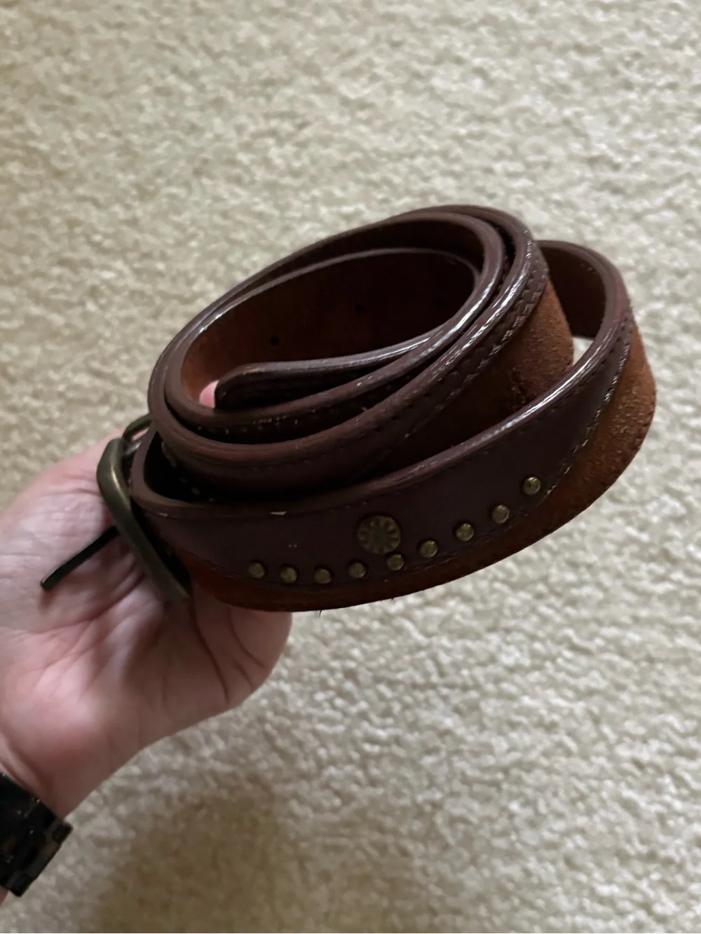 Free People Women’s Western Leather/Suede Stud Belt. Size M/L.